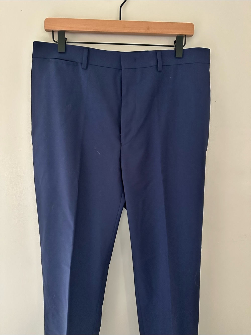 Ralph Lauren Men’s Navy Flat-Front Slim Fit Dress Pants 100% Wool 34x32 - Picture 4 of 11